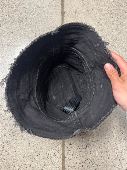 Paradoxe Paris Black Denim Distressed Bucket Hat