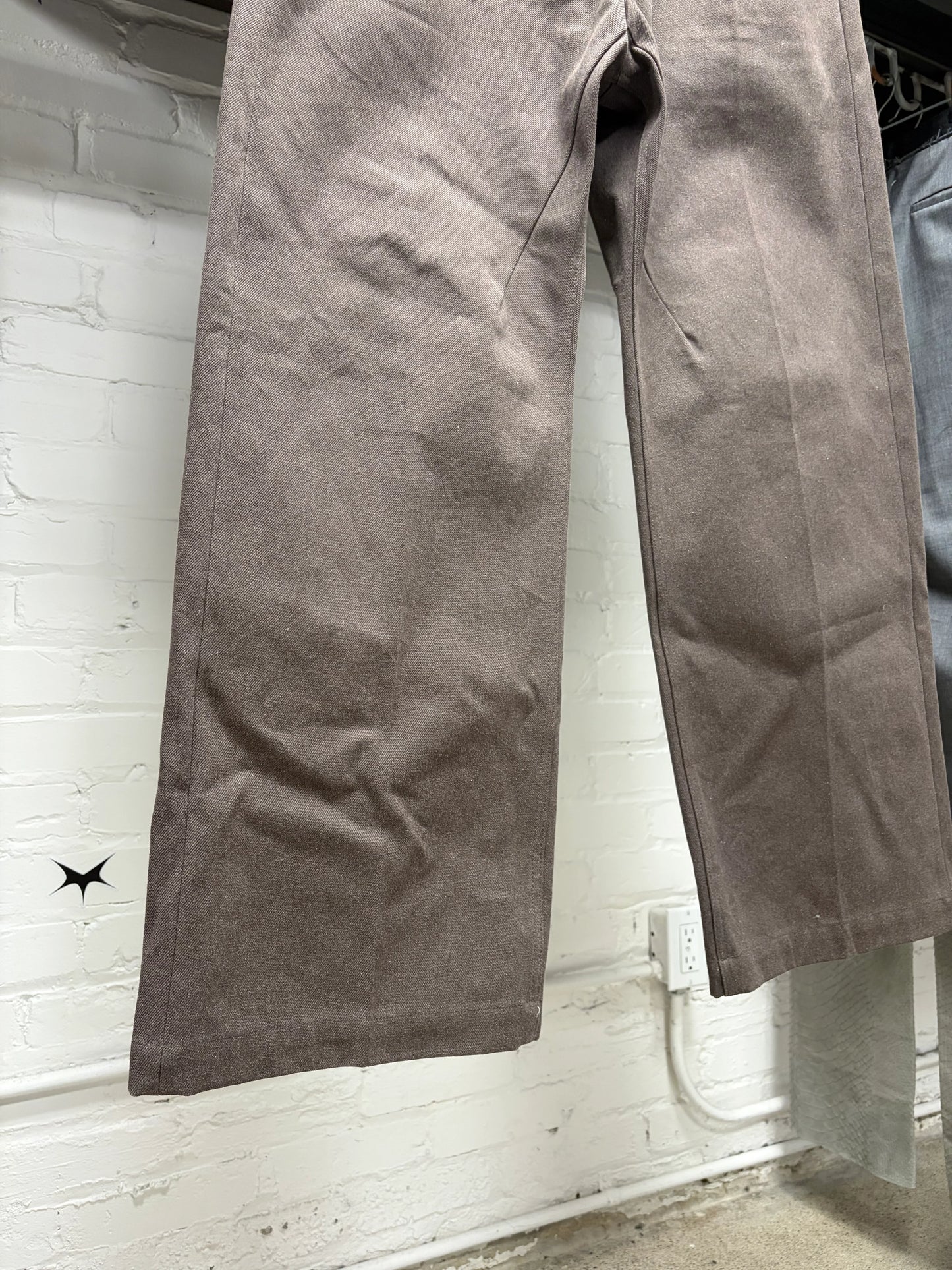 AW2022 Rick Owens ‘Strobe’ Ash Brown ‘Geth’ Wide Leg Denim