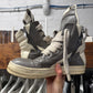 Rick Owens ‘Jumbo Lace’ Grey/Milk Leather ‘Geobasket’ High Top Sneakers