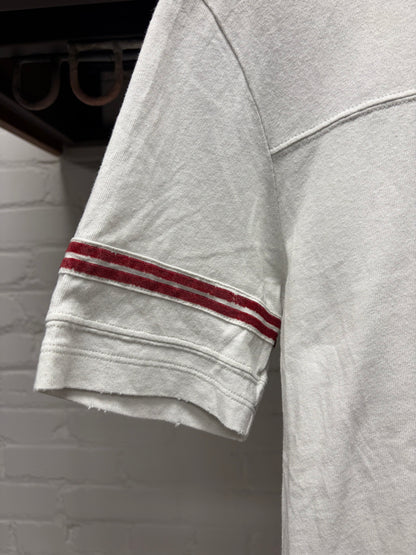 2020 Saint Laurent Red/White ‘Baseball Logo’ Short Sleeve T Shirt