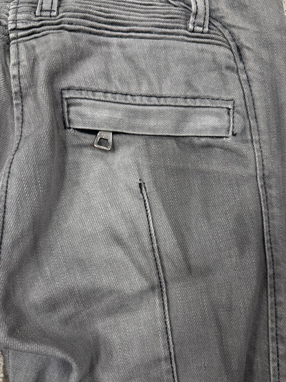 Balmain Grey Skinny Cut Biker Denim