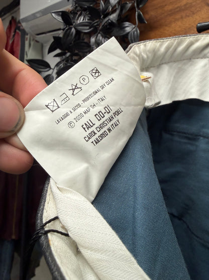 AW2001 Carol Christian Poell Horse Leather Object Dyed Slim/Straight Cut Trousers