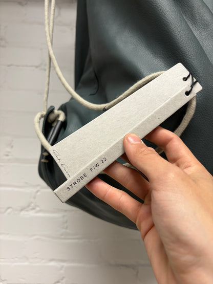 AW2022 Rick Owens ‘Strobe’ Teal/Pearl Leather Drawstring Backpack