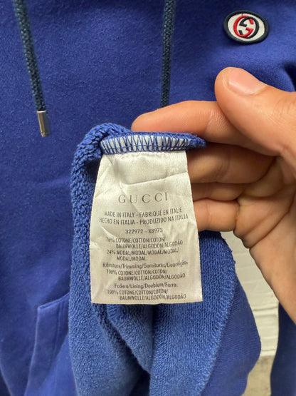 Gucci ‘GG Interlock Logo’ Blue Striped Detail Hoodie