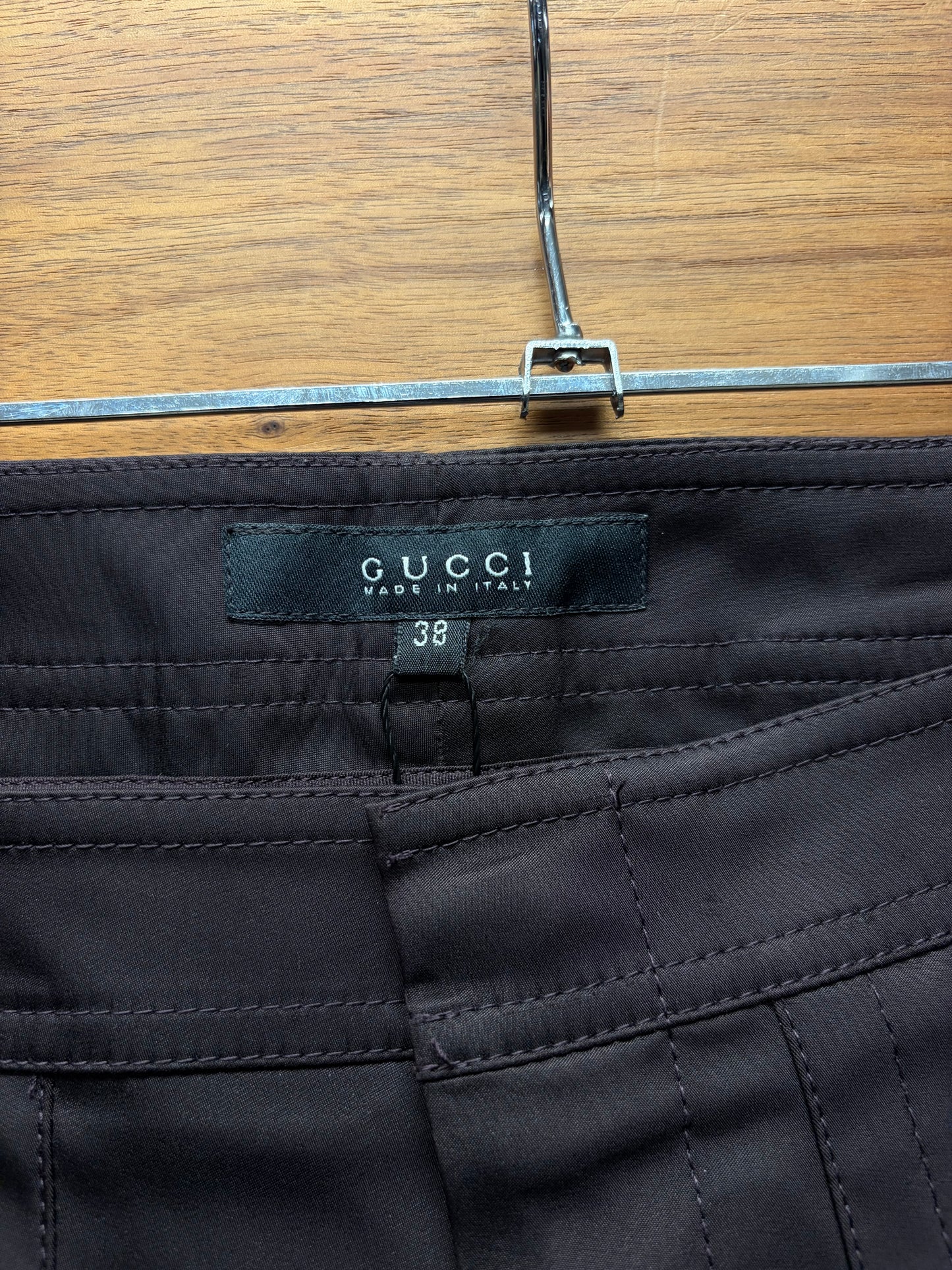 AW2004 Gucci by Tom Ford Runway Ruched ‘Biker Knee’ Skinny Cut Trousers
