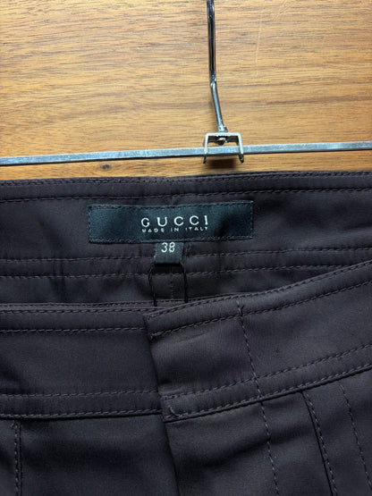 AW2004 Gucci by Tom Ford Runway Ruched ‘Biker Knee’ Skinny Cut Trousers