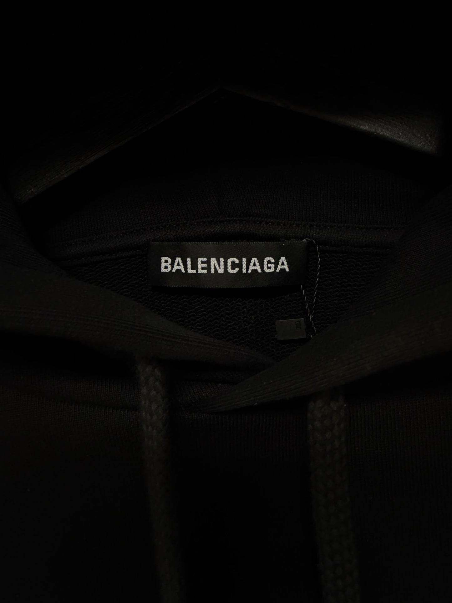 2018 Balenciaga ‘Minimal Logo’ Black Pullover Hoodie