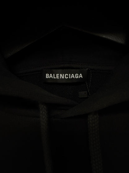 2018 Balenciaga ‘Minimal Logo’ Black Pullover Hoodie