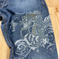 Eternal Tiger & Dragon Blue Washed Wide Cut Denim