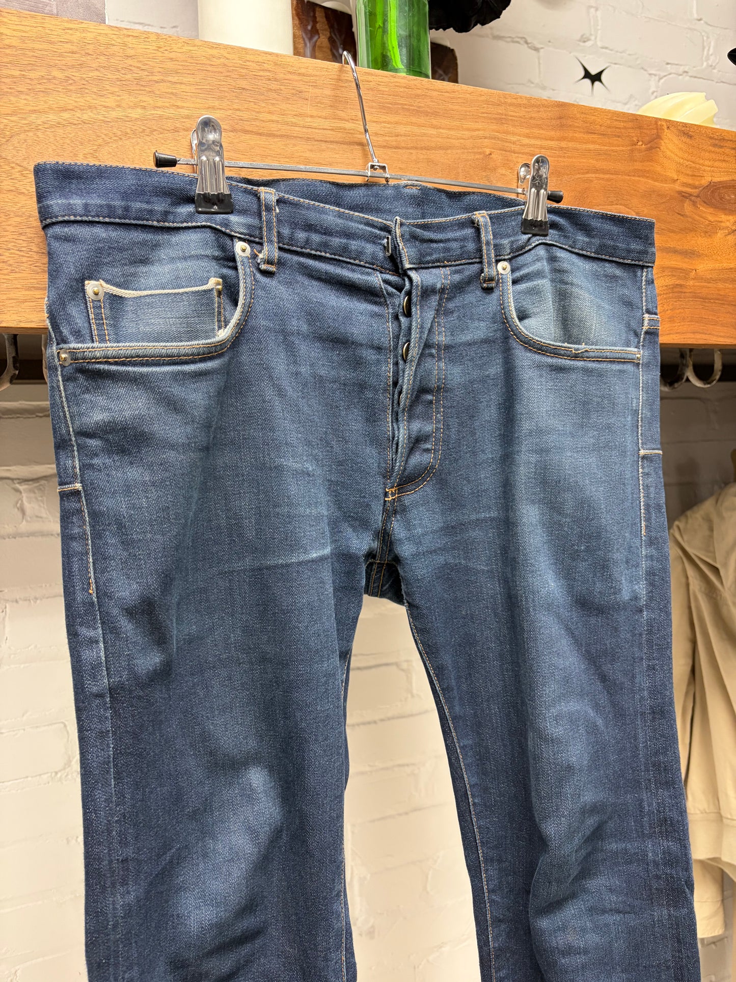 Dior Homme ‘Unaltered’ Raw Washed Blue Skinny Jeans