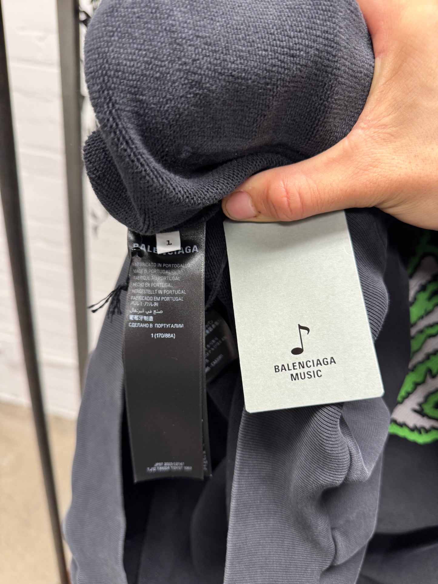 SS2024 Balenciaga Music ‘BFRND’ Black Distressed Pullover Hoodie