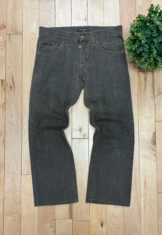 2000s Dolce & Gabbana Wide Cut Grey Denim