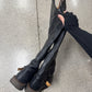 Maison Margiela Crepe Sole Thigh High Leather Engineer Boots