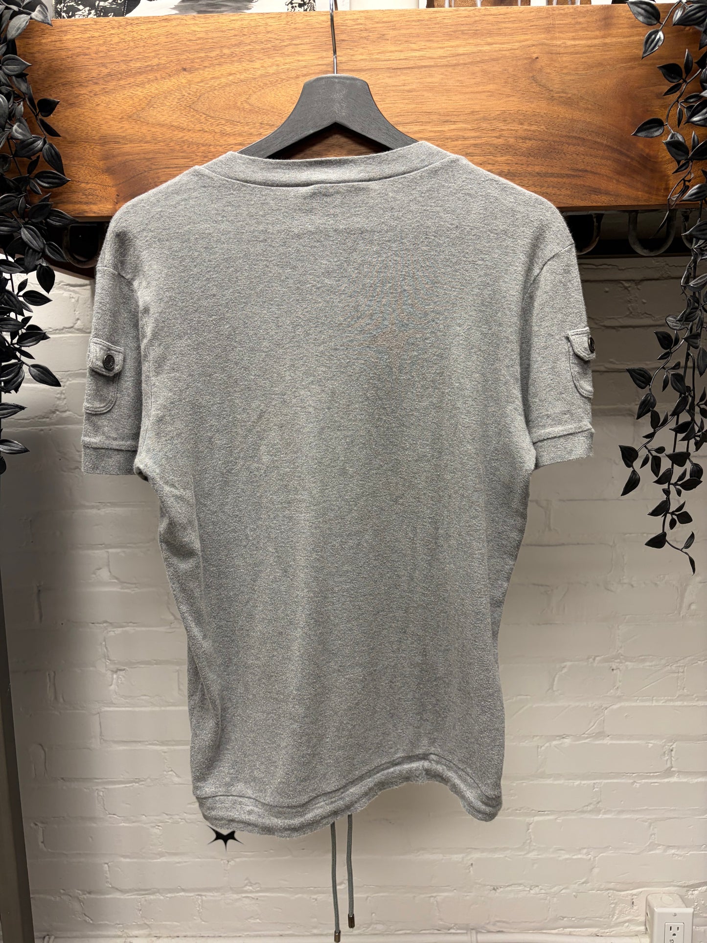Dolce & Gabbana Mens Grey Jersey Cotton V-Neck Shirt