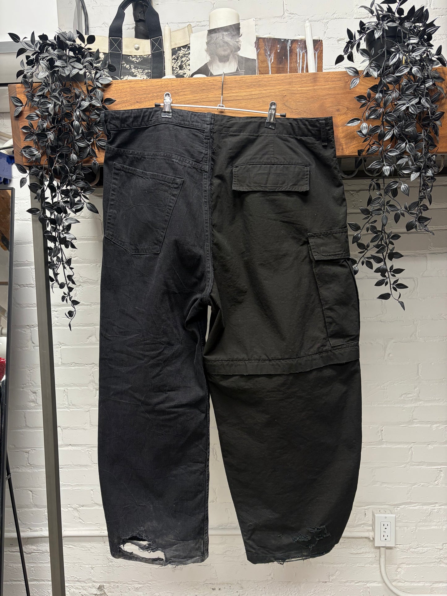 AW2024 Balenciaga ‘Cut Up’ Hybrid Ripstop/Denim Cargo Pants