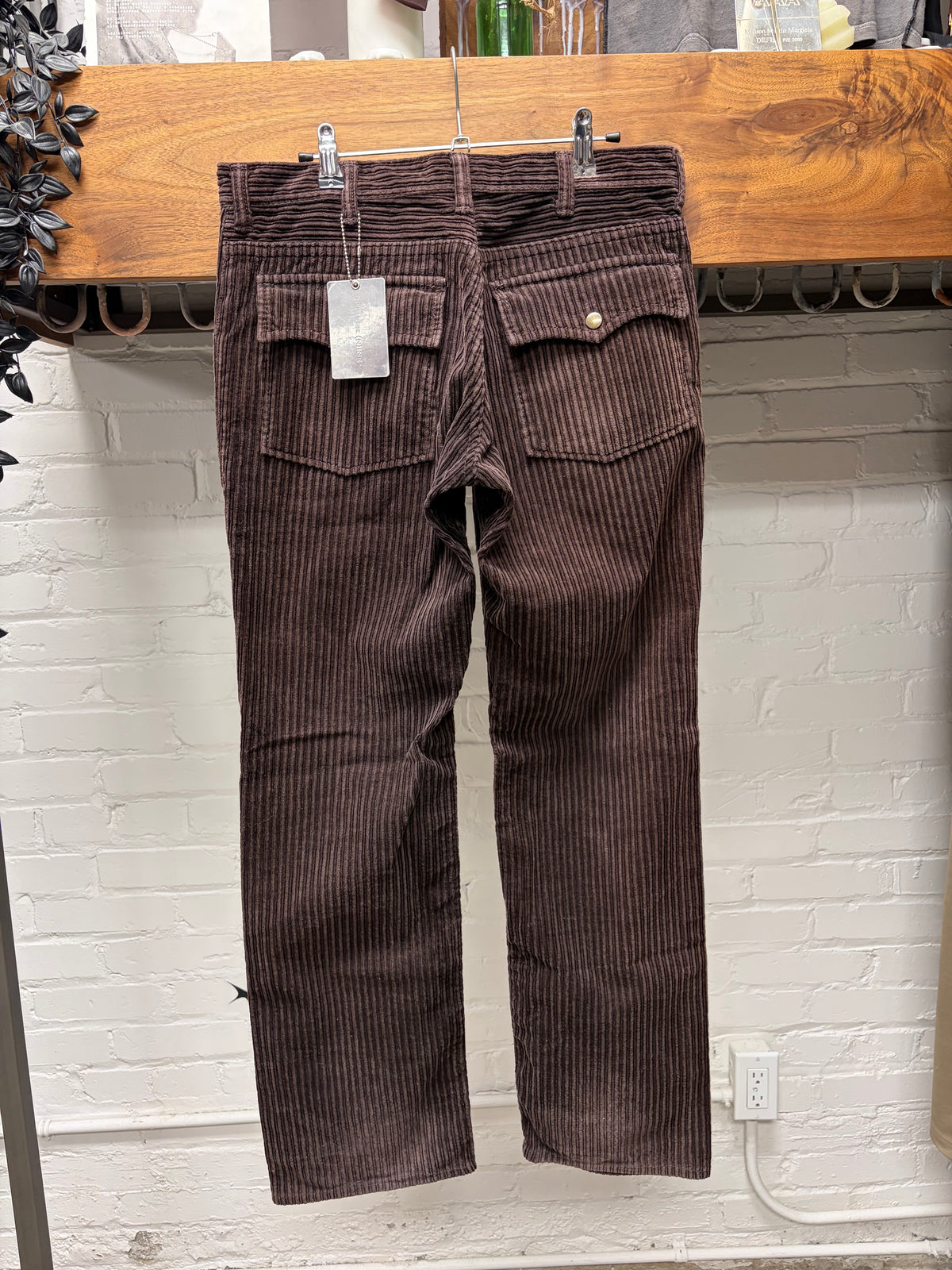 AW2001 Number (N)ine ‘Standards’ Brown Corduroy Bootcut Snap Pocket Denim