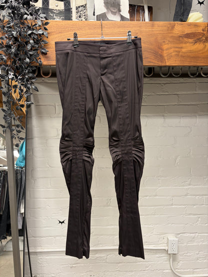 AW2004 Gucci by Tom Ford Runway Ruched ‘Biker Knee’ Skinny Cut Trousers
