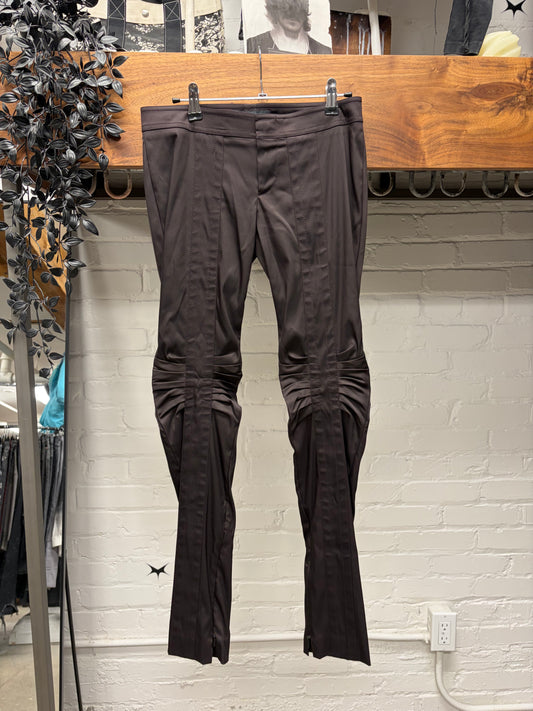 AW2004 Gucci by Tom Ford Runway Ruched ‘Biker Knee’ Skinny Cut Trousers