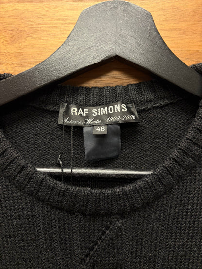 AW1999 Raf Simons ‘Disorder Incubation Isolation’ Black Cable Knit Sweater