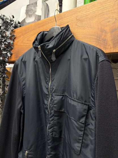 Hermes ‘Packable Hood’ Wool Knit/Nylon Hybrid Shell Jacket