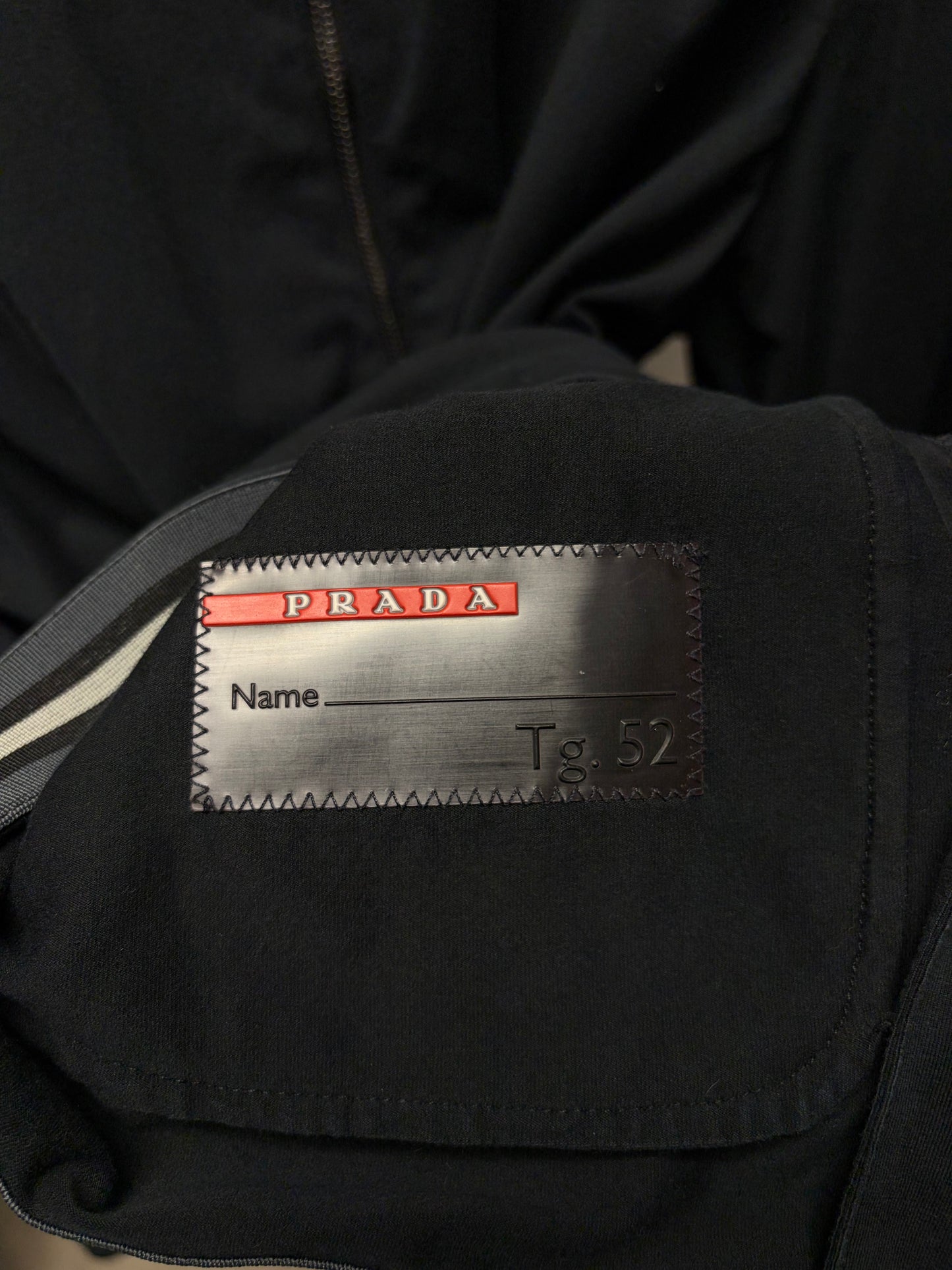 Prada Sport Black Cotton Zip-Up Bomber Jacket