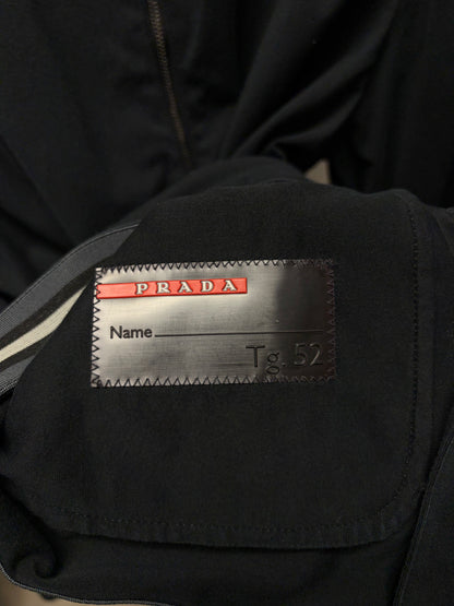 Prada Sport Black Cotton Zip-Up Bomber Jacket