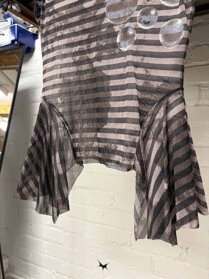 Vintage Jean Paul Gaultier Sheer Black Mesh Top with Drapery