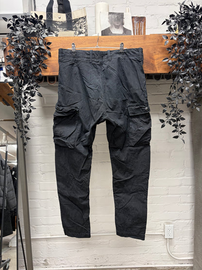Stone Island Black Ripstop Cotton Cargo Pants