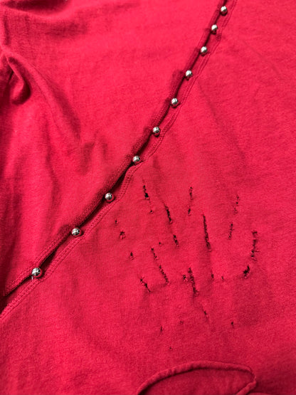 SS2018 Hyein Seo ‘Beaded’ Thrash Distressed Long Sleeve Shirt