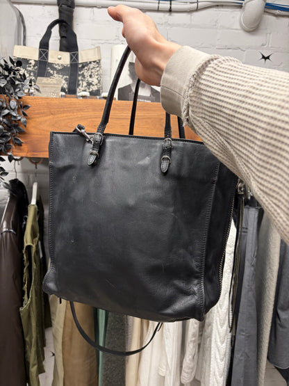 Balenciaga ‘Le Papier’ Black Leather Tote Bag with Crossbody Strap