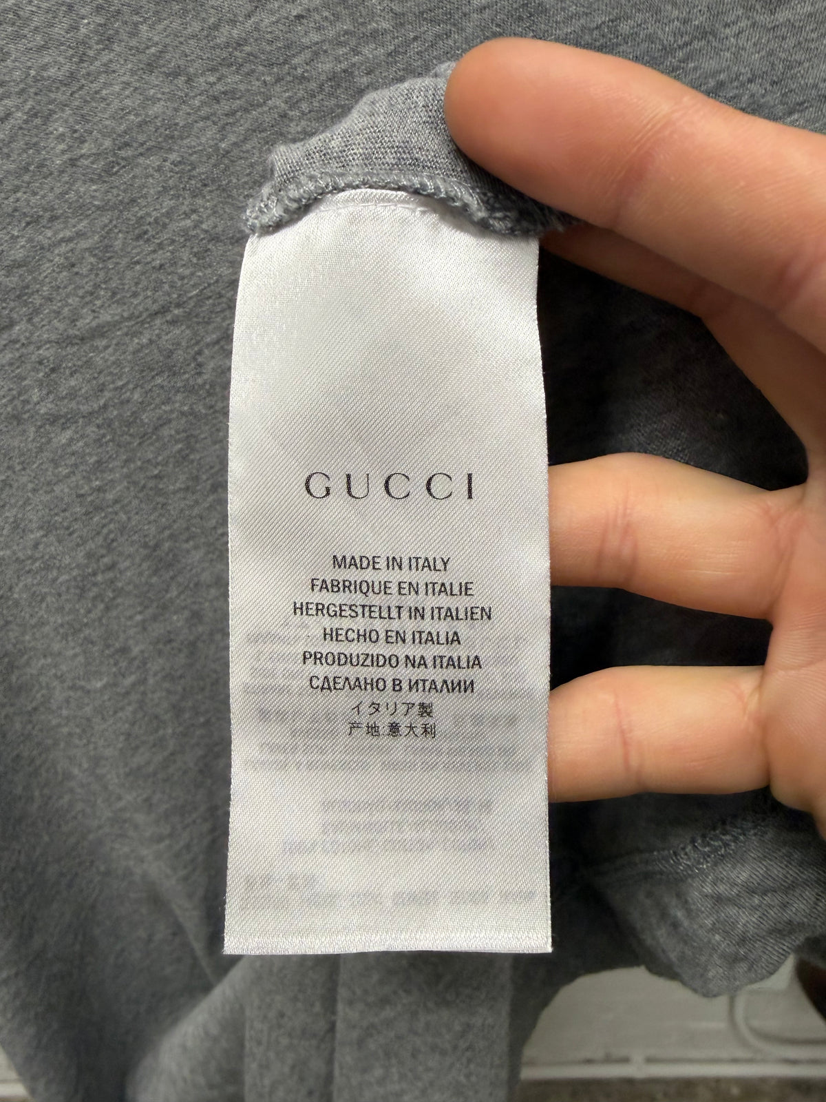 2000s Gucci ‘Anchor Logo’ Heather Grey Short Sleeve Pocket T-Shirt