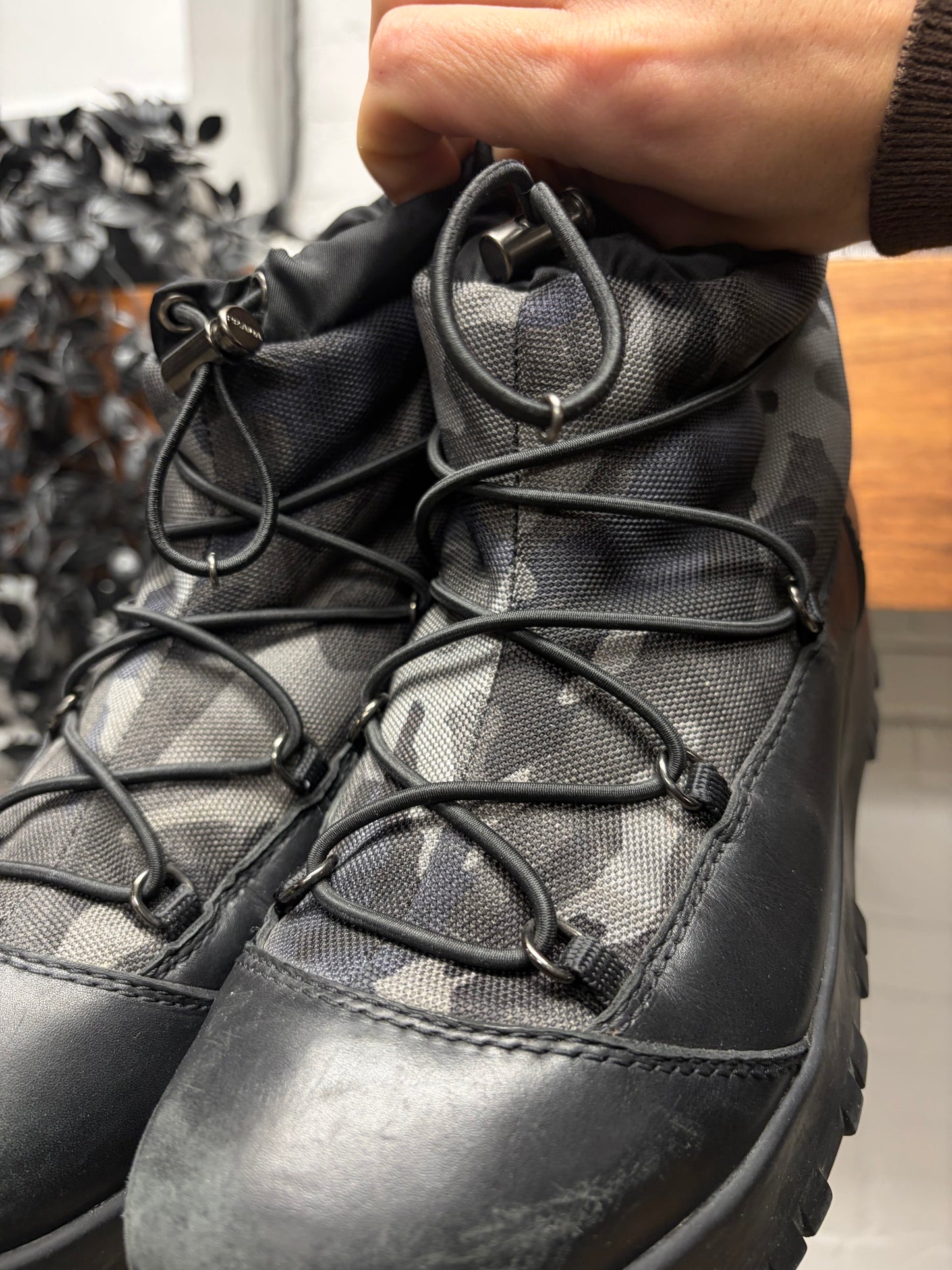 2000s Prada ‘Snow Camo’ Leather Winterized Boots