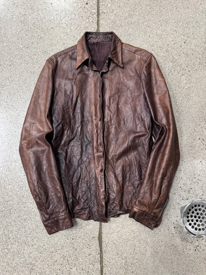 Carpe Diem by Maurizo Alteri Leather Unlined Button Down Shirt