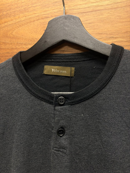 Yohji Yamamoto ‘Y’s’ Black/Grey Henley Long Sleeve Shirt