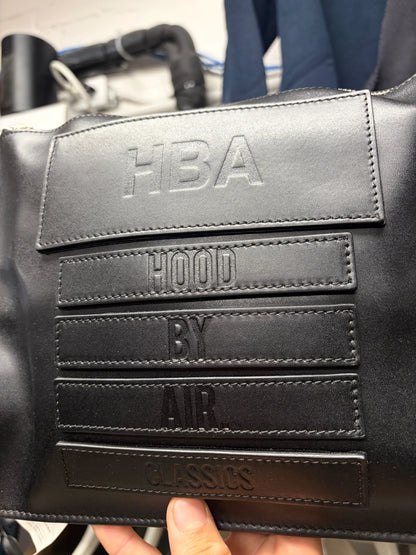 Hood By Air ‘Classics’ Embossed Black Leather Square Pouch