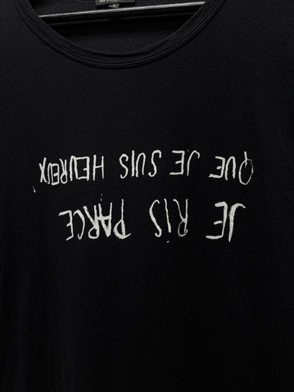 Ann Demeulemeester ‘Je Ris’ Black/White Script T-Shirt