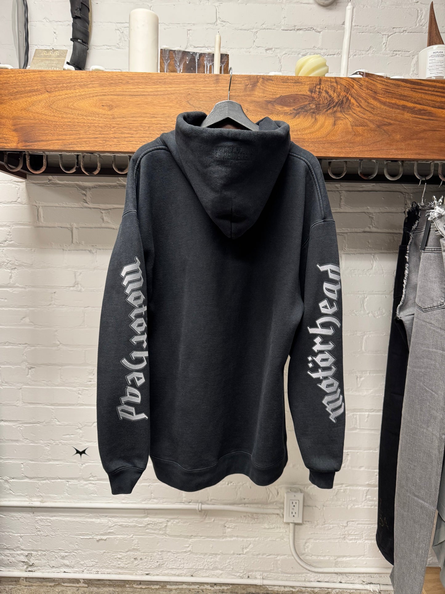 AW2020 Vetements ‘Motorhead’ Black Oversized Heavy Cotton Hoodie