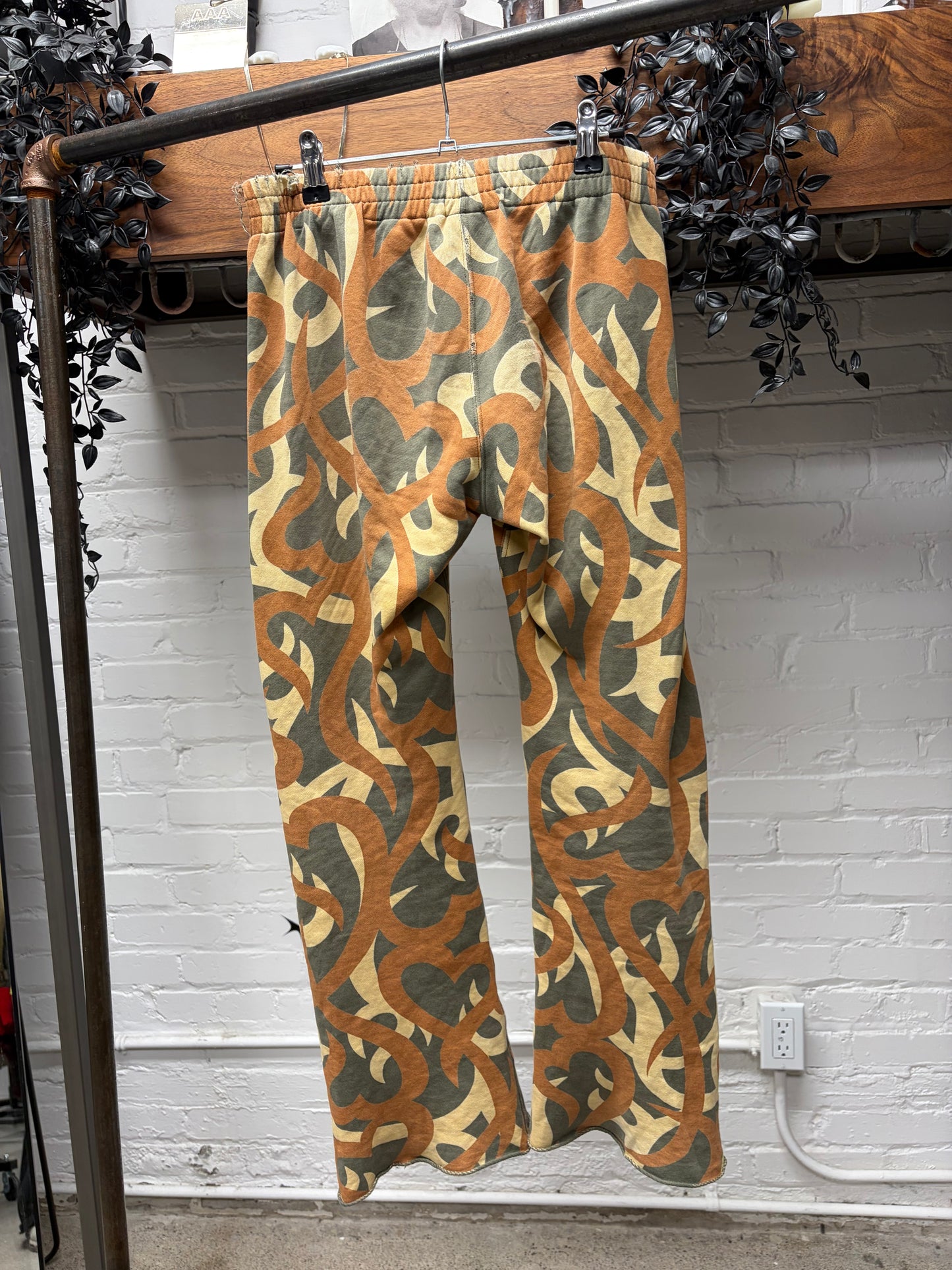 AW2004 Number (N)ine ‘Crying Hearts’ Tribal Print Sweatpants