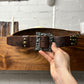 Great China Wall Studded Brass Leather Belt