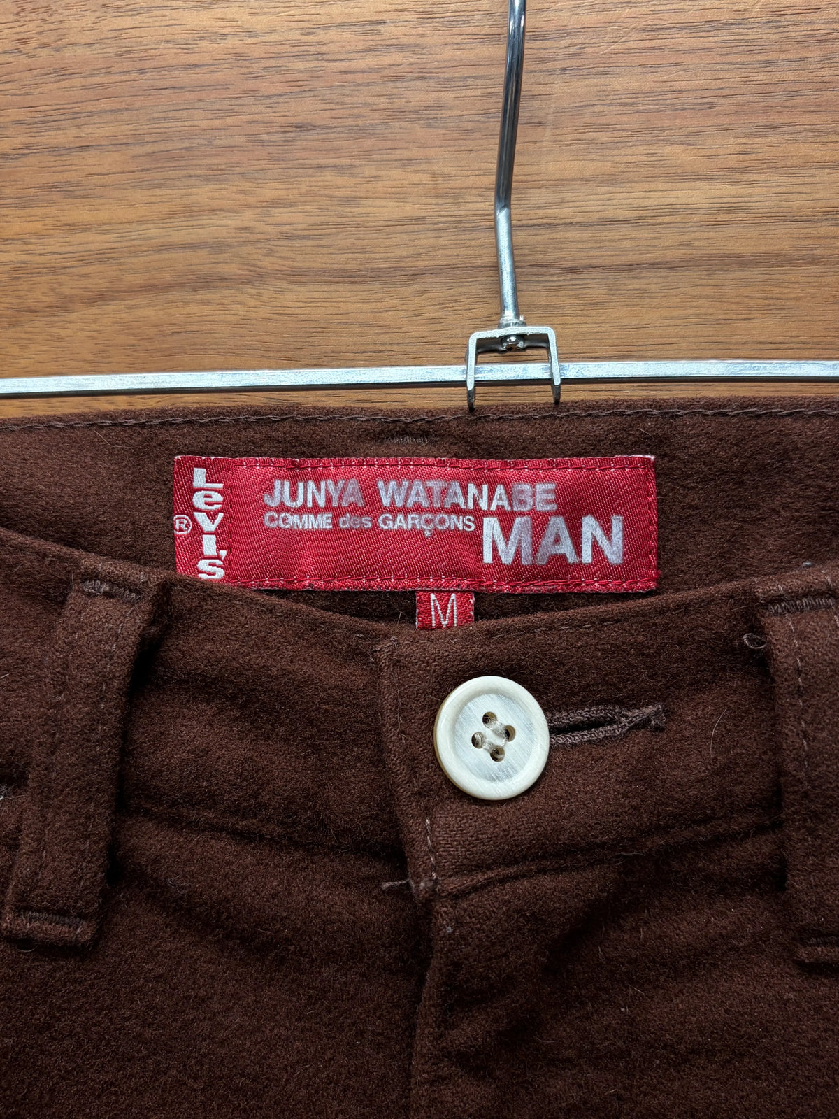 AW2002 Junya Watanabe x Levi’s ‘Varsity School Crest’ Wool Straight Cut Pants