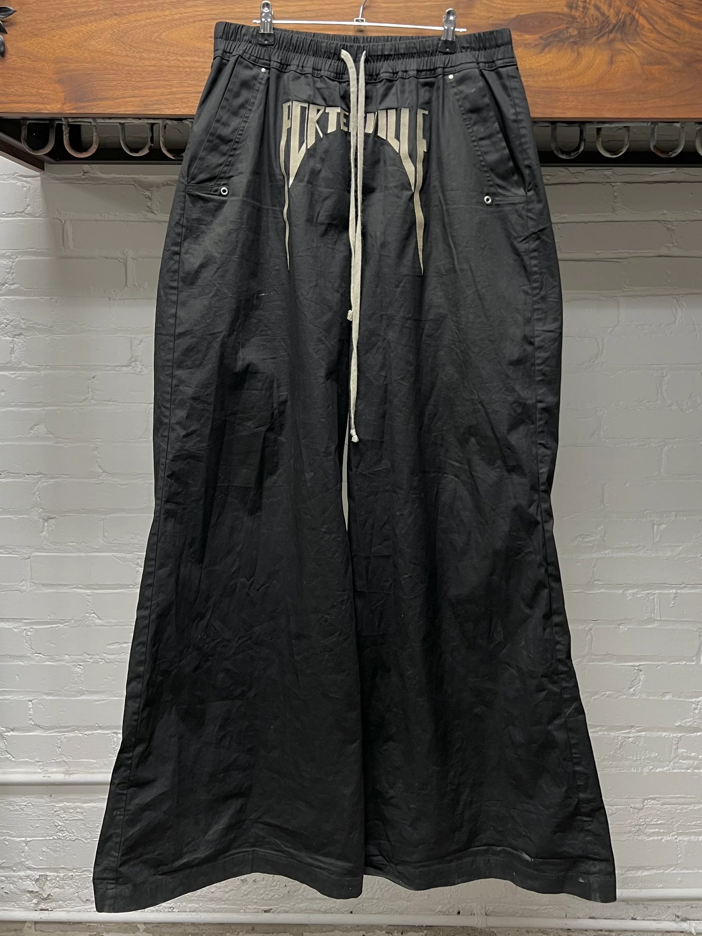 AW2024 Rick Owens ‘Porterville’ Bela Black Wide Leg Pants