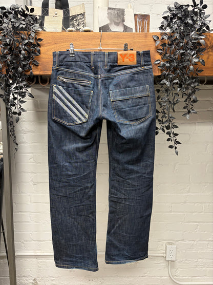Y-3 Yohji Yamamoto x Adidas ‘3 Stripes’ Pocket Bootcut Denim