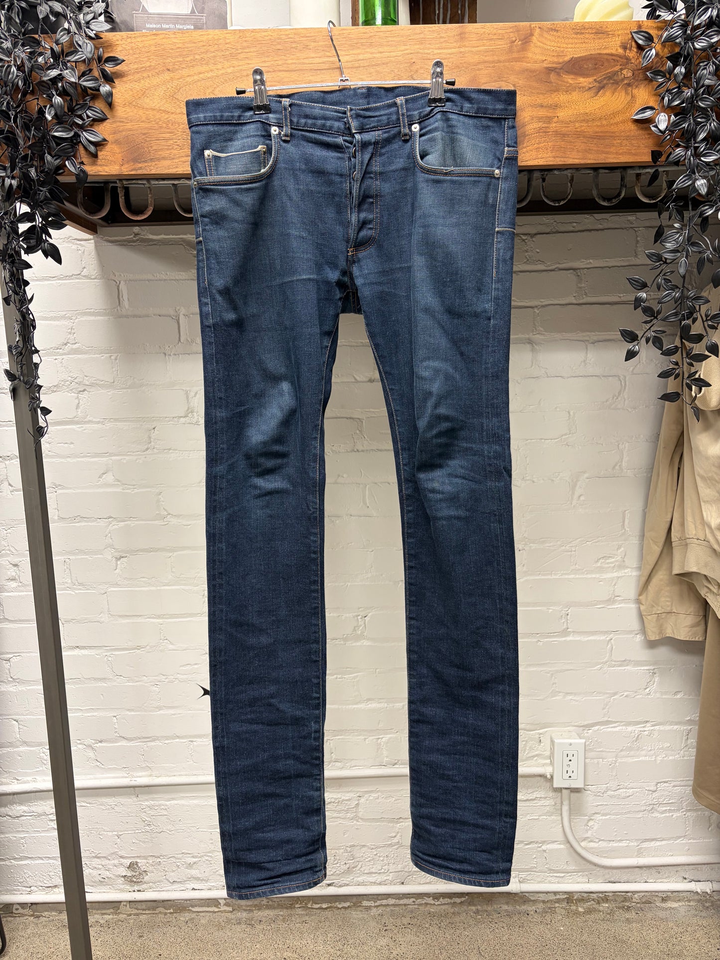 Dior Homme ‘Unaltered’ Raw Washed Blue Skinny Jeans