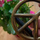 LGB Raw Leather Peace Motif Brass Buckle Belt