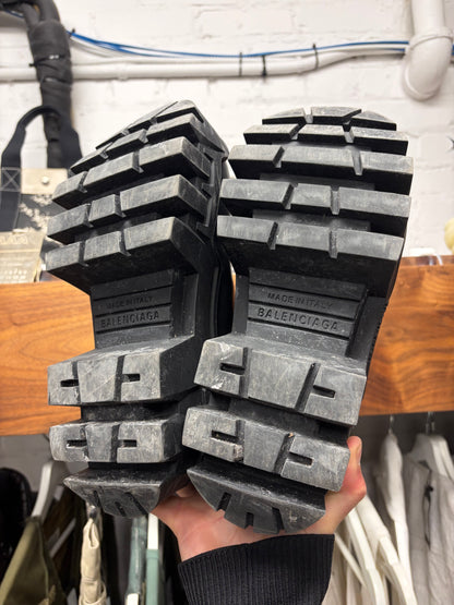 Balenciaga ‘Bulldozer’ Black Platform Sole Leather Combat Boots