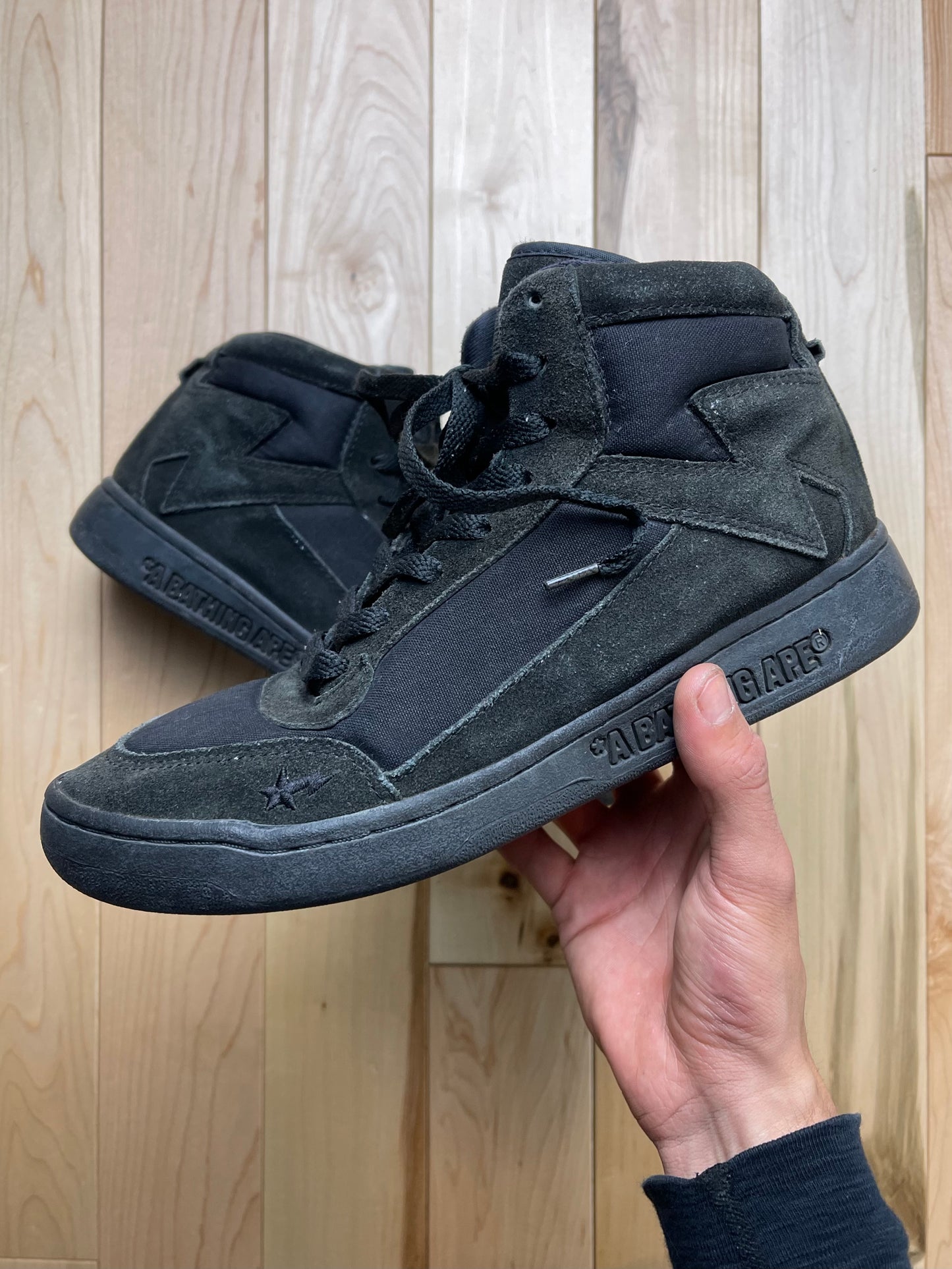 Bape 88Sta Triple Black High Top Sneakers