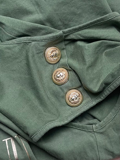 Balmain Studded Gold Logo Tank Top