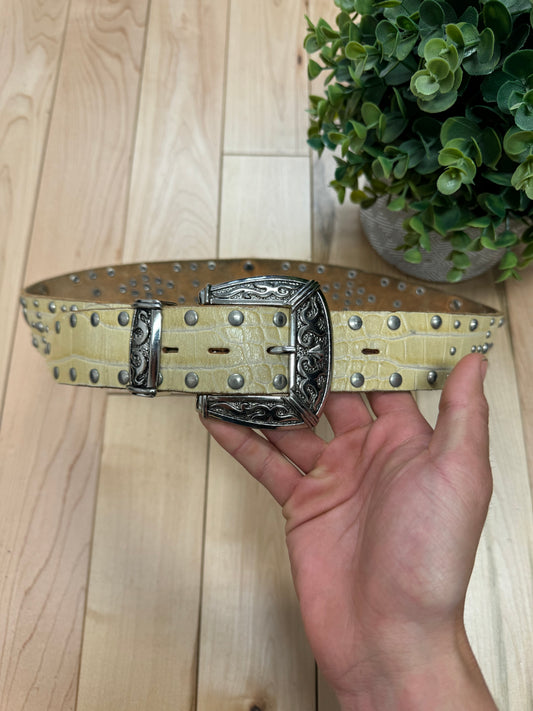 Tornado Mart Studded Leather Western Belt