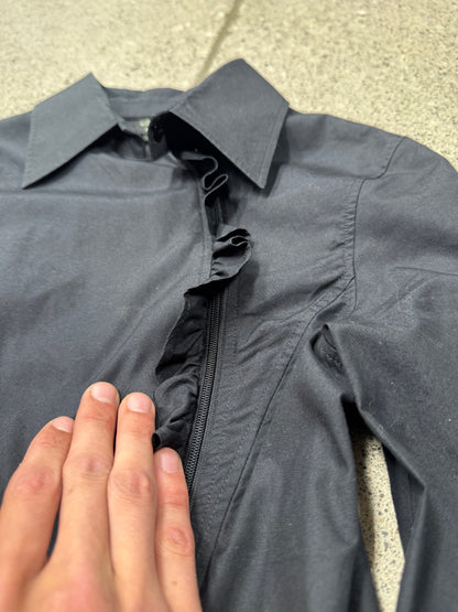 Vintage Jean Paul Gaultier Ruffled ‘Asymmetric Zip’ Collared Shirt