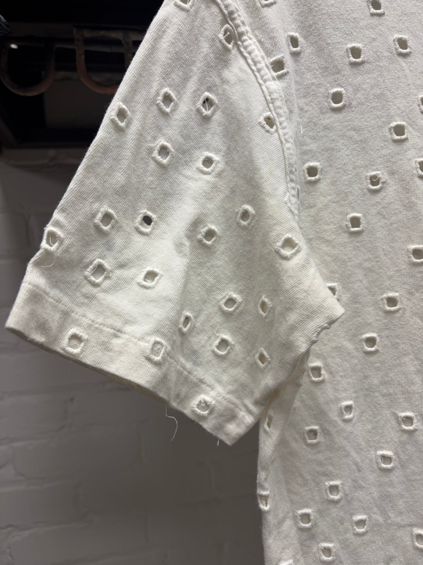 Yohji Yamamoto ‘Y’s’ White Polka Dot Short Sleeve T-Shirt
